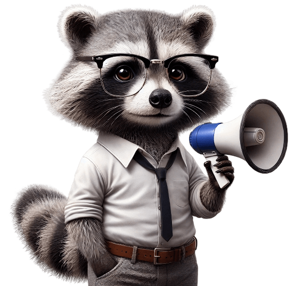 Енот с мегафоном