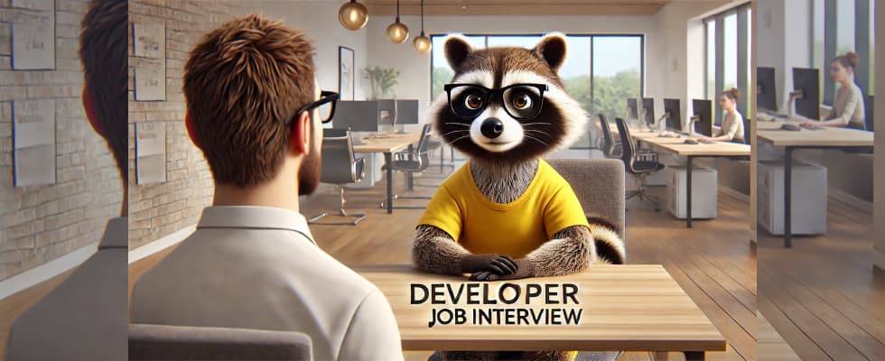 HR енот собеседует разработчика
