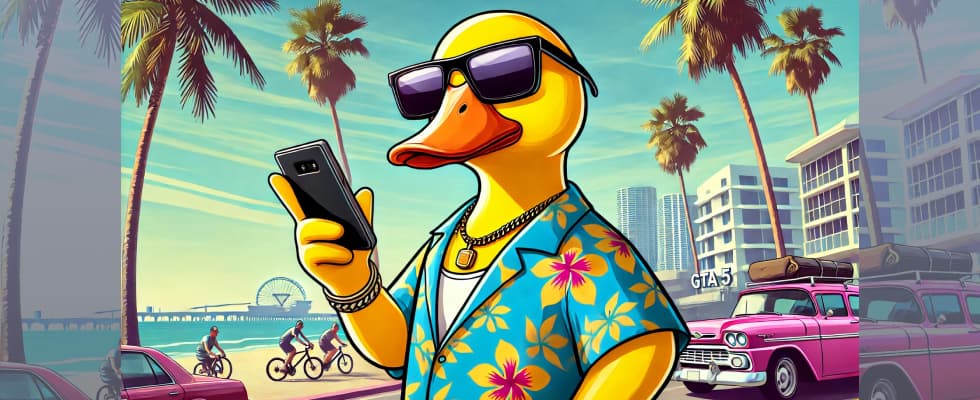 Утра с телефоном в стиле GTA